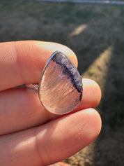 Blue John Teardrop Ring: Sterling Silver, Handmade UK Jewelry