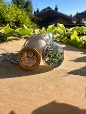 Moss Agate Pendant, Round 28mm x 28mm Sterling Silver, Handmade UK gift