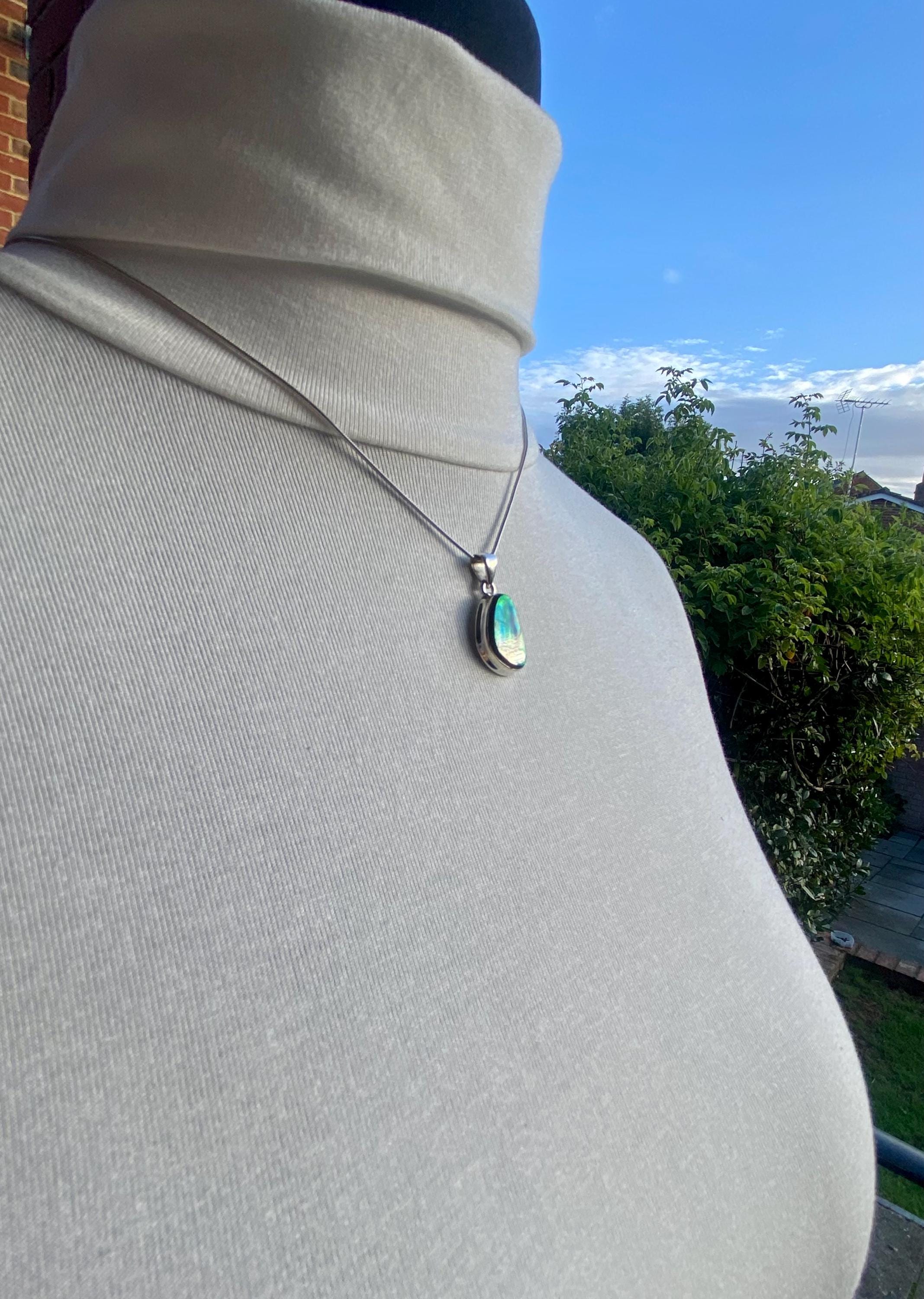 Iridescent Ammolite Pendant: 925 Sterling Silver, Alberta Gemstone