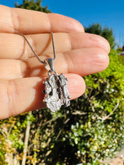 Meteorite Campo Del Cielo Pendant, 16mm 11mm Sterling Silver, Handmade UK gift