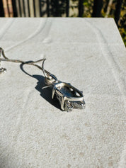 Meteorite Campo Del Cielo Pendant, 16mm 11mm Sterling Silver, Handmade UK gift