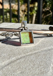 Sterling (Monarch) Opal Pendant, Square 11 mm x 11mm Sterling Silver, Handmade UK gift