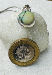 Sterling (Monarch) Opal Pendant, Round 12mm Diameter Sterling Silver, Handmade UK gift