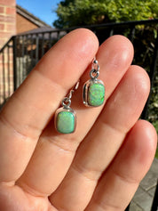 Sterling Silver Monarch Opal Earrings: Emerald Cut, Handmade