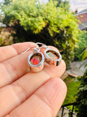 Oval Cut Mystic Topaz Sterling Silver Dangle Earrings