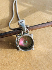 Mystic Topaz Sterling Silver Pendant: Rainbow Gemstone, Handmade