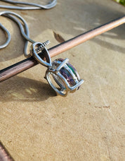 Mystic Topaz Sterling Silver Pendant: Rainbow Gemstone, Handmade