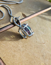 Mystic Topaz Sterling Silver Pendant: Rainbow Gemstone, Handmade