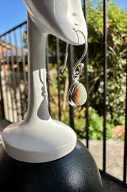 Sterling Opal Monarch Earrings, Teardrop Sterling Silver, Handmade