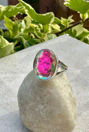 Iridescent Mystic Topaz Ring, Oval 16mm x 12mm Sterling Silver, Handmade UK gift