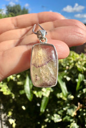 Blue John Pendant, Rectangular Sterling Silver