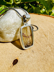 Blue John Pendant, Rectangular Sterling Silver