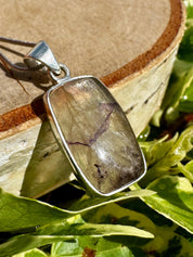 Blue John Pendant, Rectangular Sterling Silver