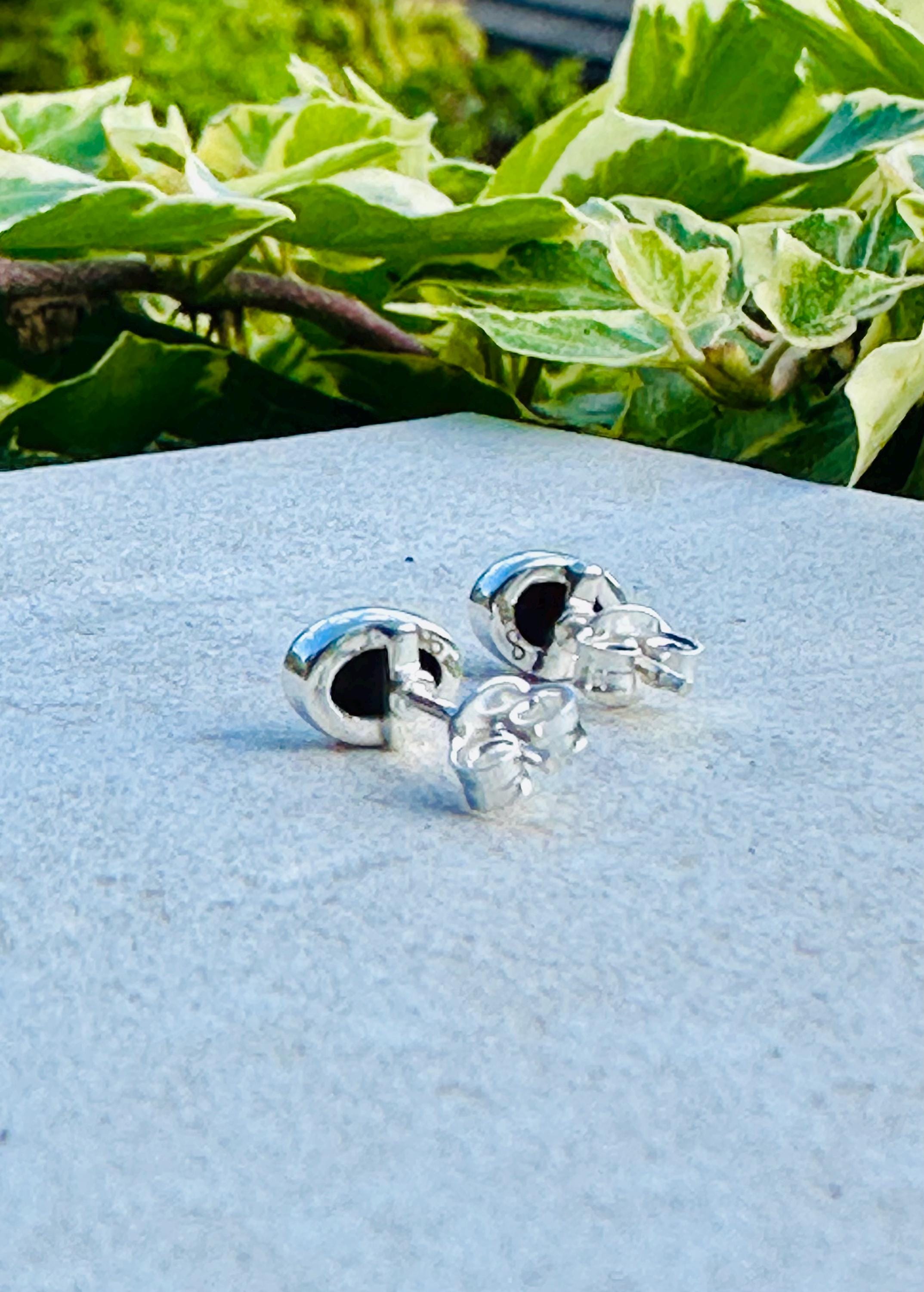 Australian Opal Stud Earrings, Oval Sterling Silver Handmade UK