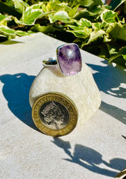 Blue John Ring: Handmade 925 Sterling Silver,Size N 1/2 (7) Derbyshire UK