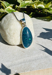 Natural Australian Pendant 21mm x 12mm Sterling Silver Handmade UK