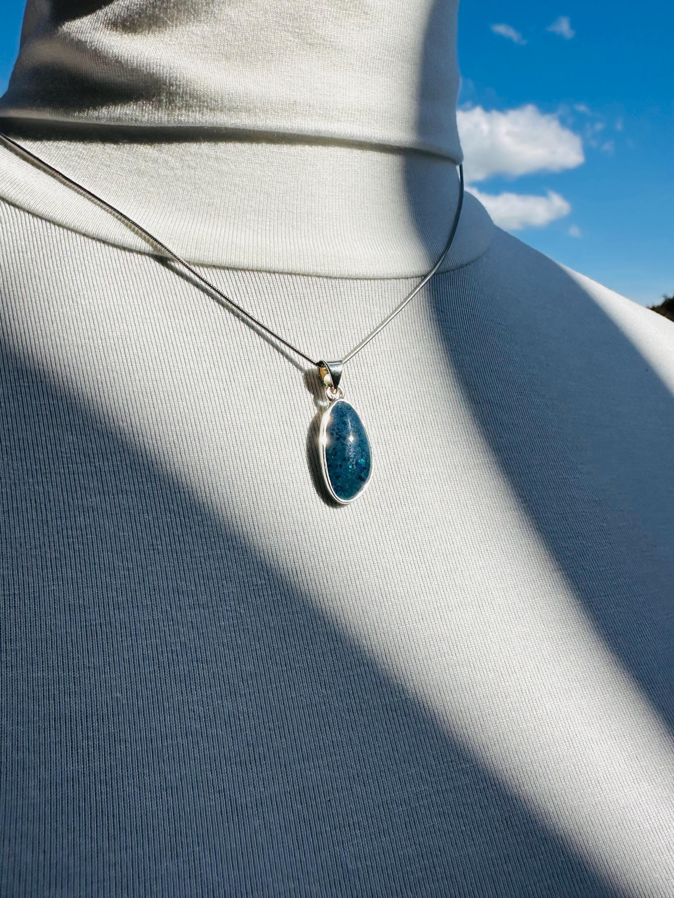 Natural Australian Pendant 21mm x 12mm Sterling Silver Handmade UK