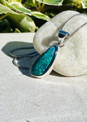 Natural Australian Pendant 18mm x 10mm Sterling Silver Handmade UK gift