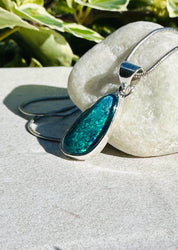 Natural Australian Pendant 18mm x 10mm Sterling Silver Handmade UK gift