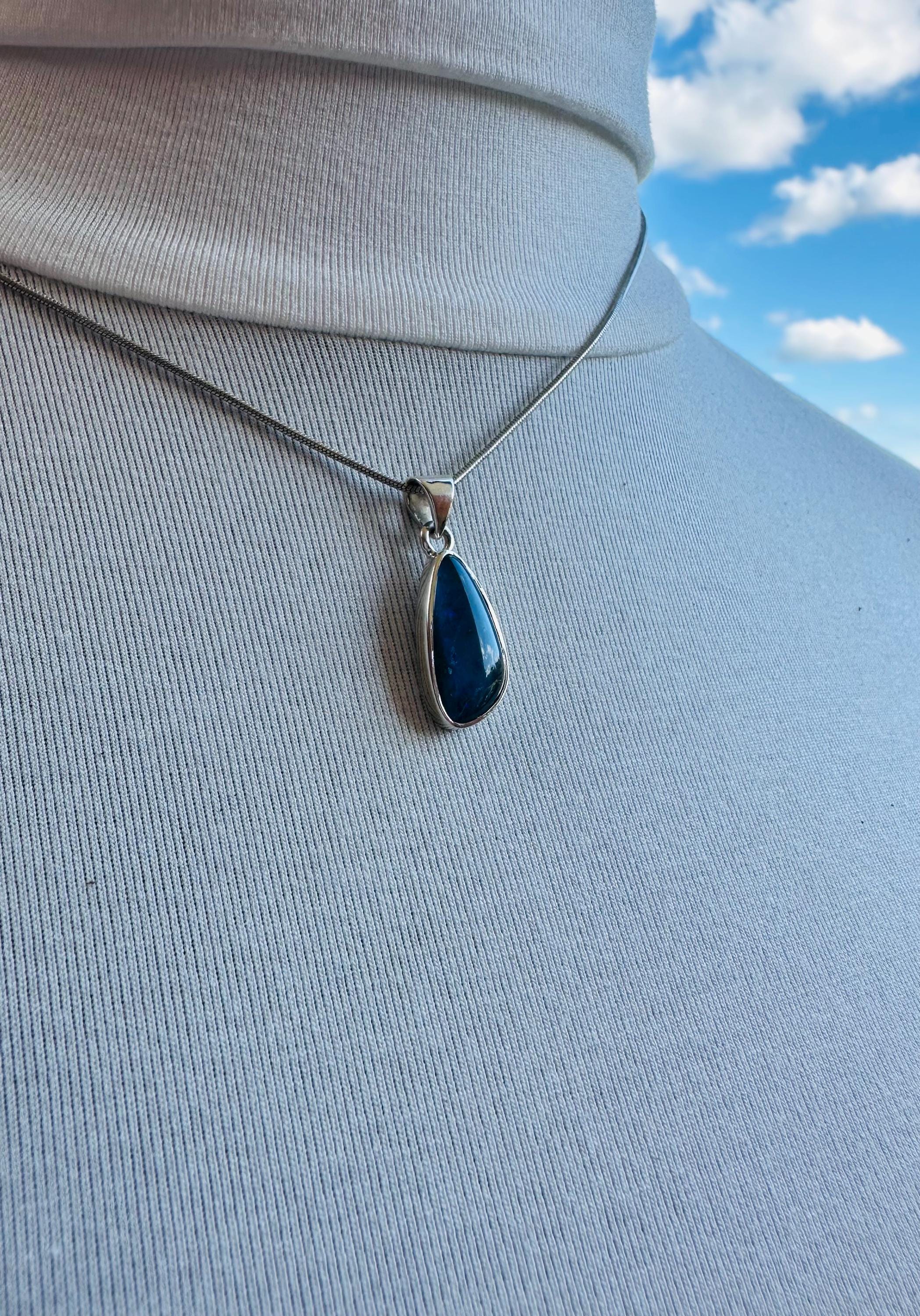 Natural Australian Pendant 18mm x 10mm Sterling Silver Handmade UK gift