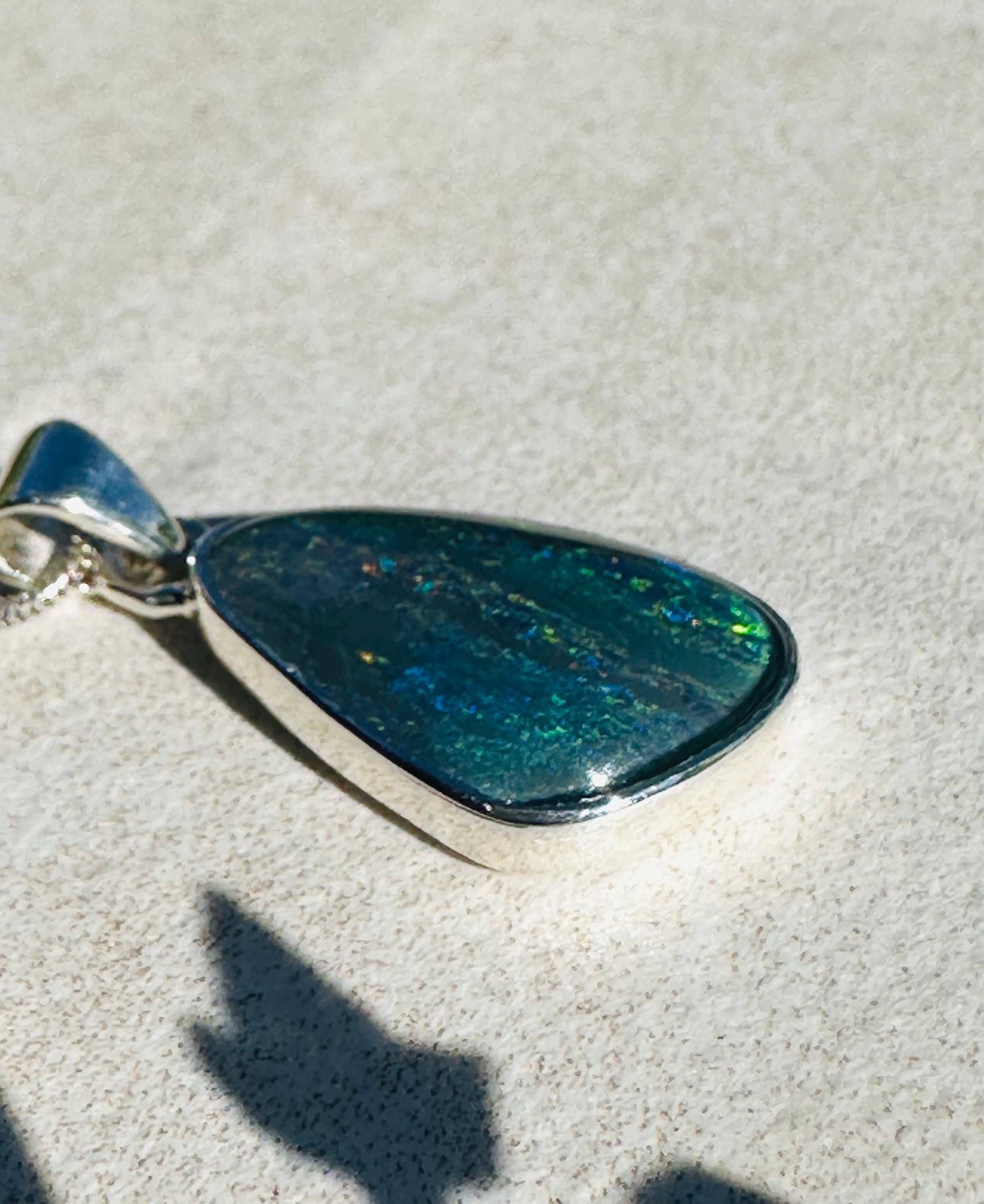 Natural Australian Pendant 20mm x 13mm Sterling Silver Handmade UK gift