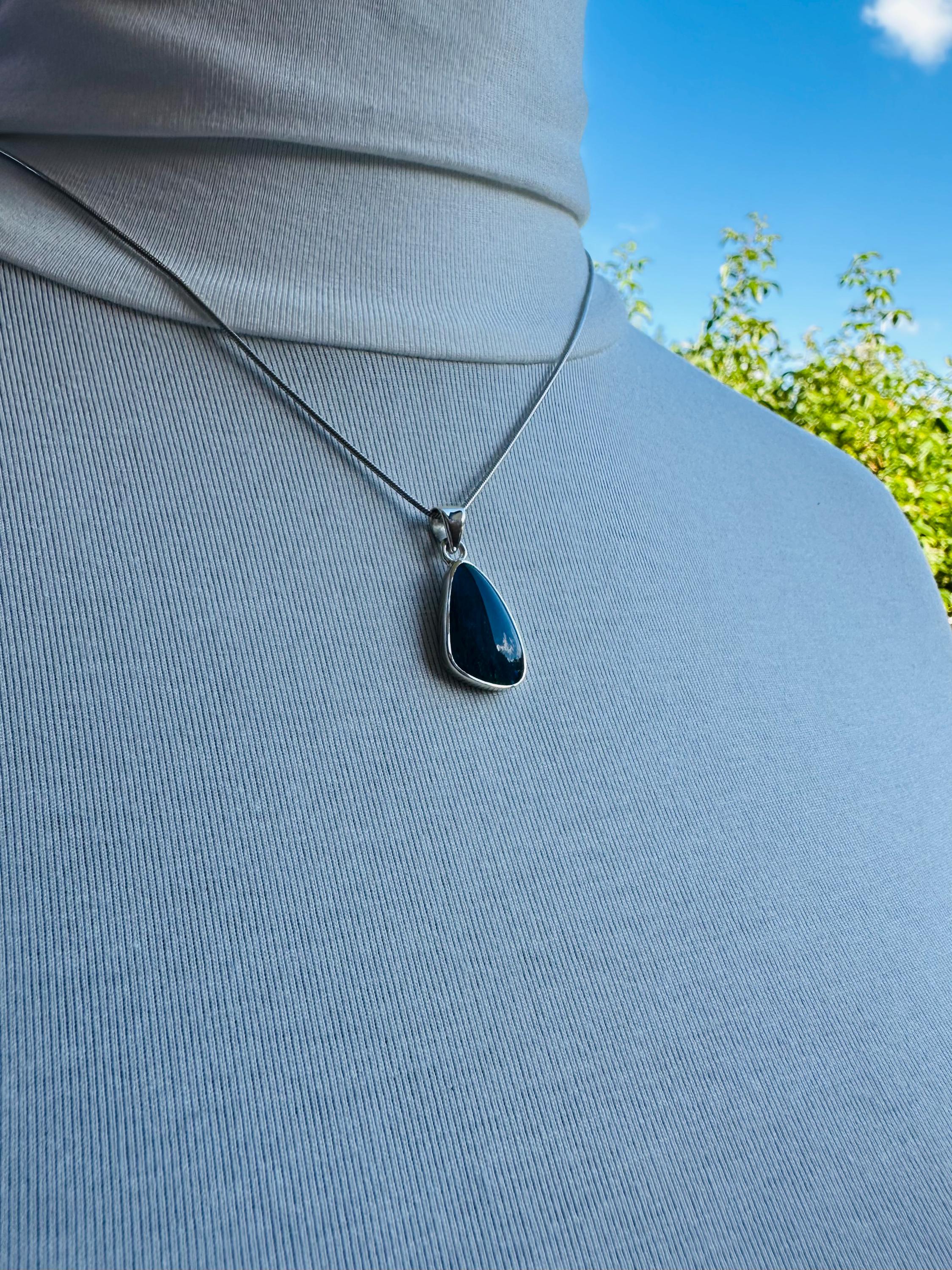 Natural Australian Pendant 20mm x 13mm Sterling Silver Handmade UK gift