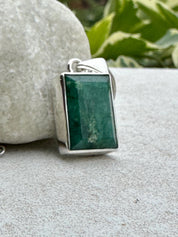 Emerald and Sterling Silver Pendant