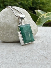 Emerald and Sterling Silver Pendant