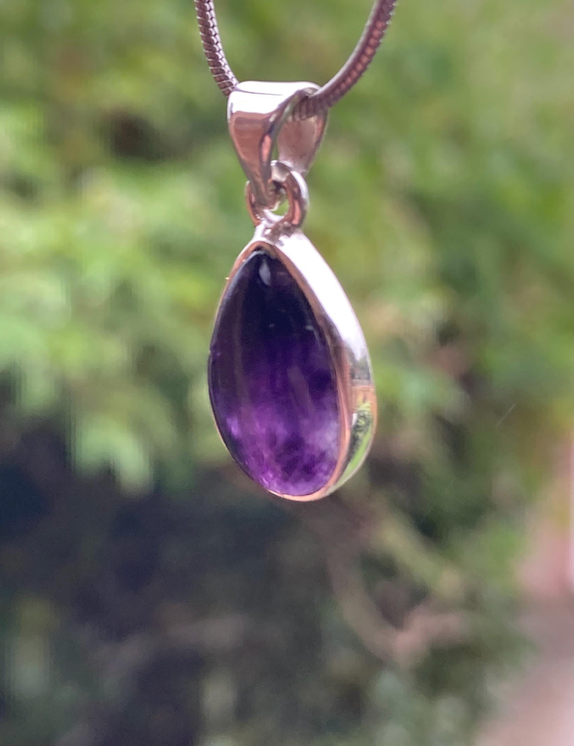 Blue John Sterling Silver Teardrop Pendant 1.6cm x 1.0cm