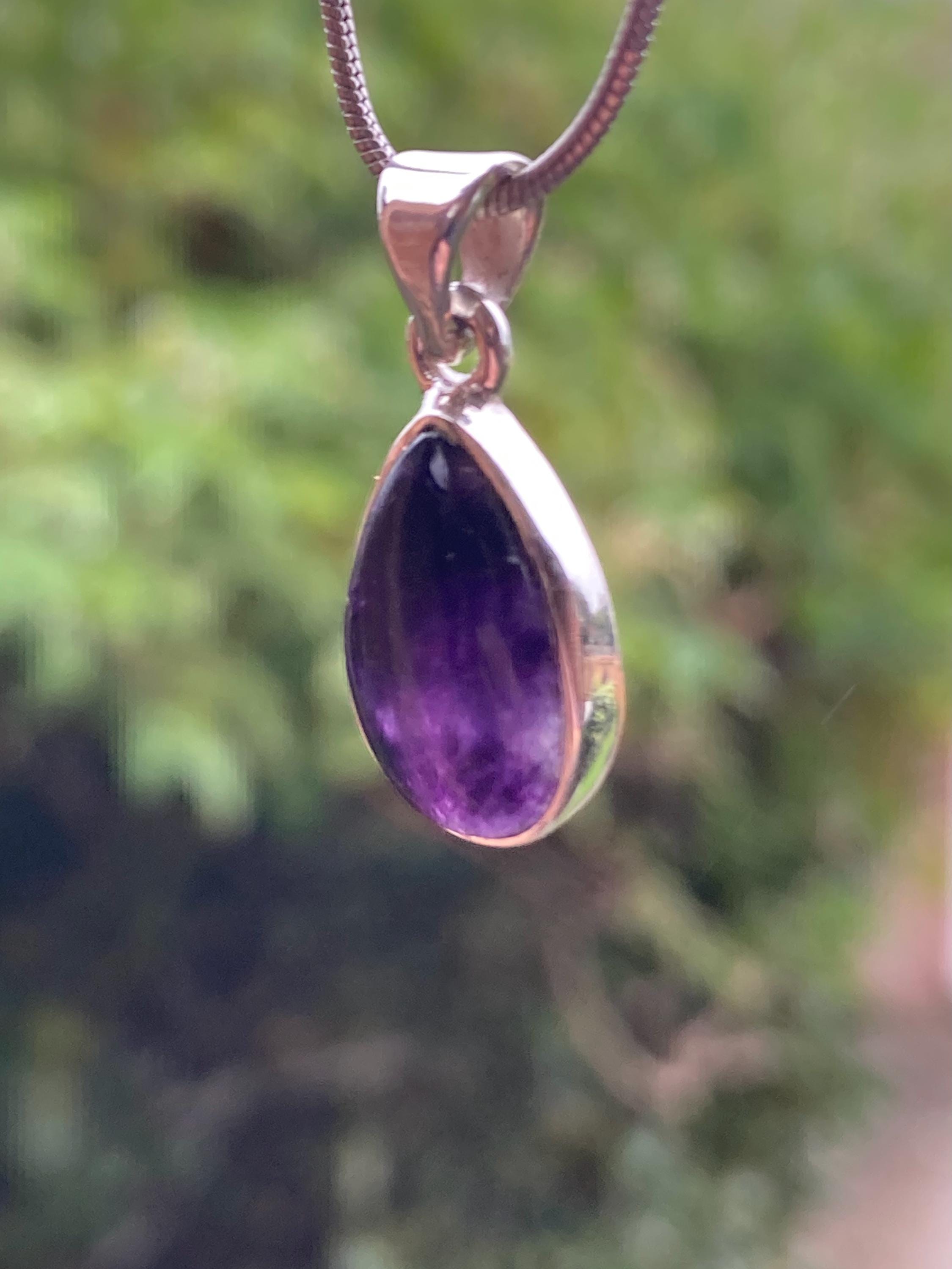 Blue John Sterling Silver Teardrop Pendant 1.6cm x 1.0cm