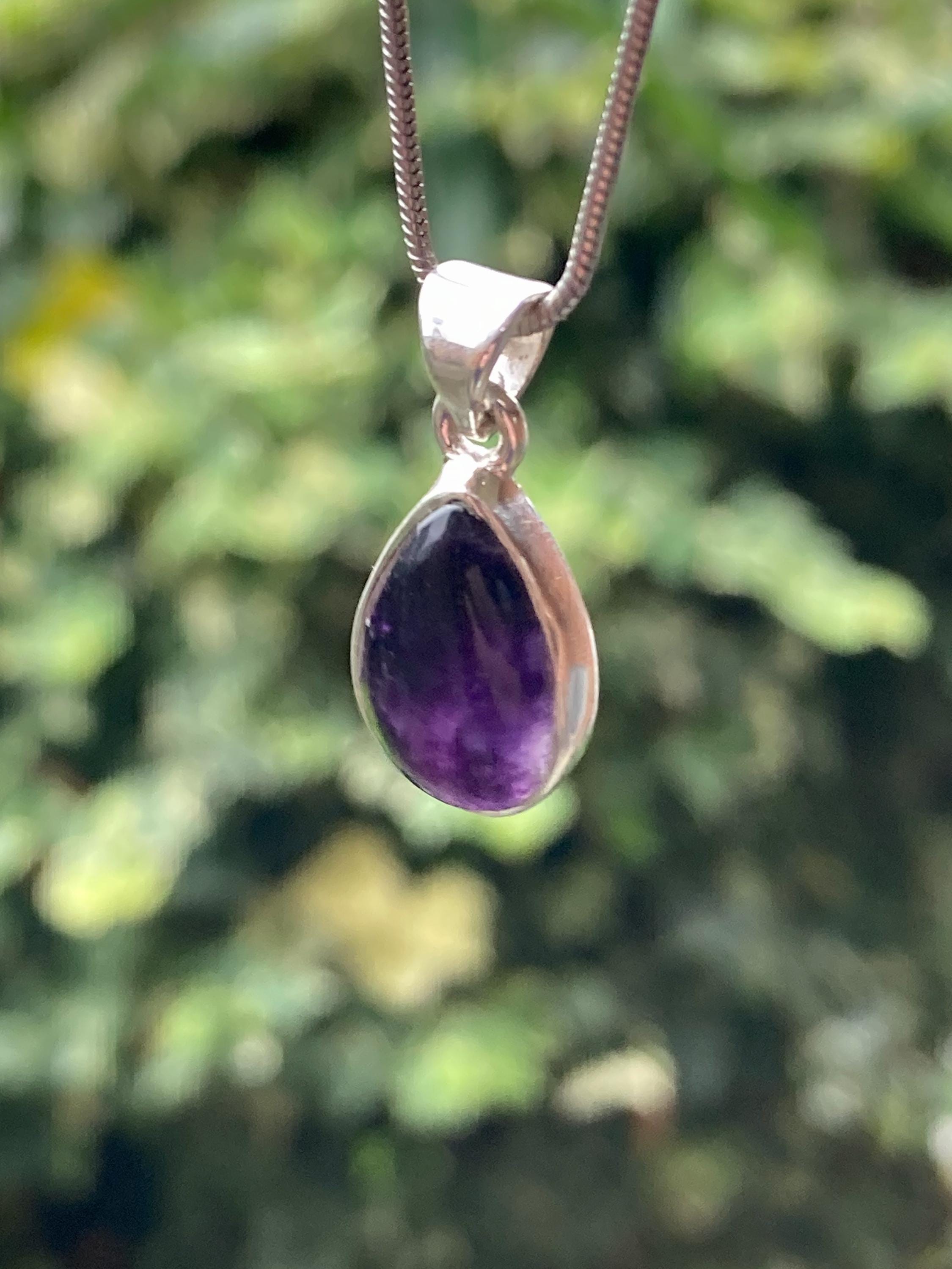 Blue John Sterling Silver Teardrop Pendant 1.6cm x 1.0cm