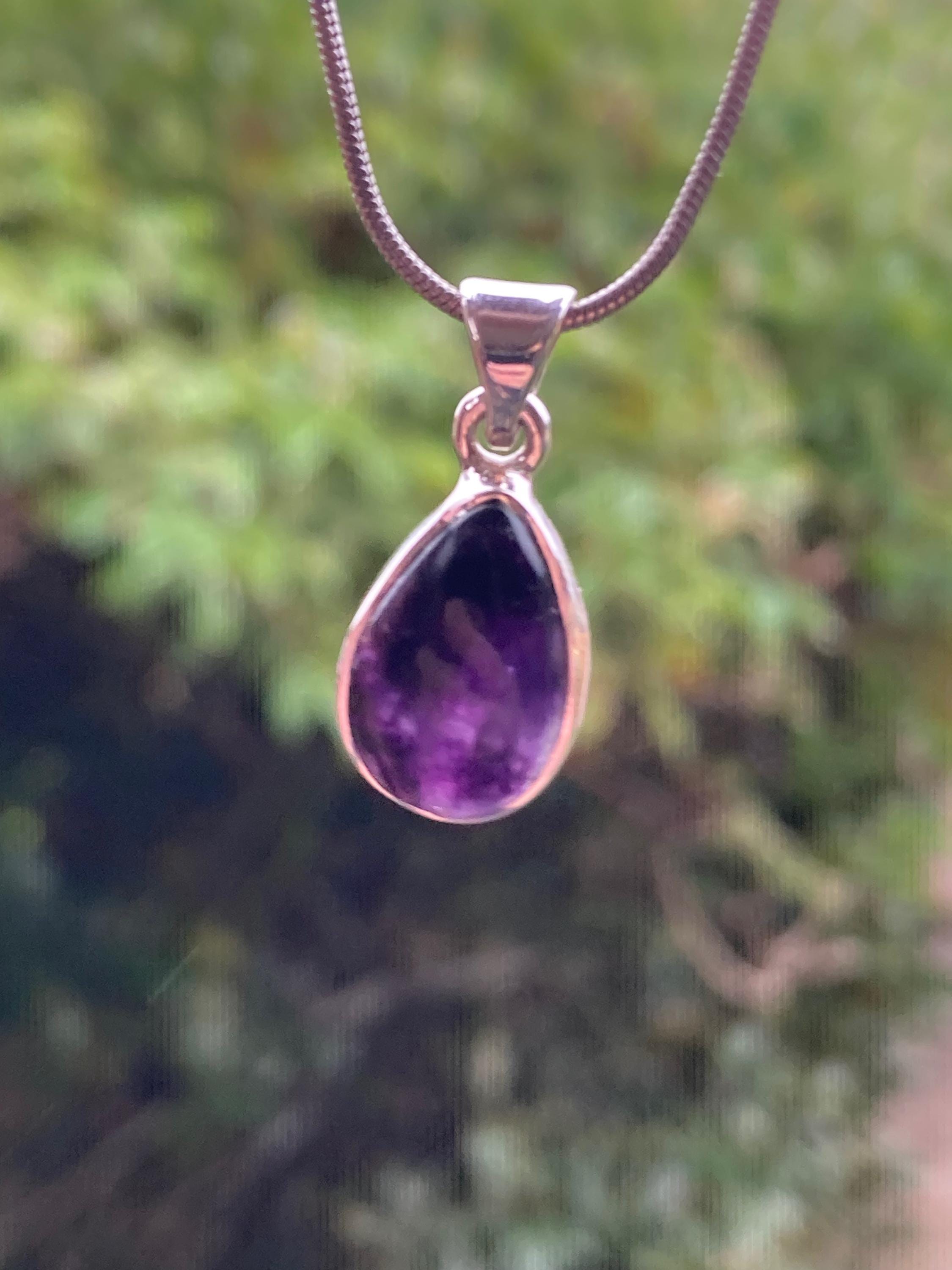 Blue John Sterling Silver Teardrop Pendant 1.6cm x 1.0cm