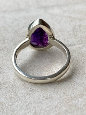 Blue John Ring and Silver Teardrop 15mm x 13mm.
