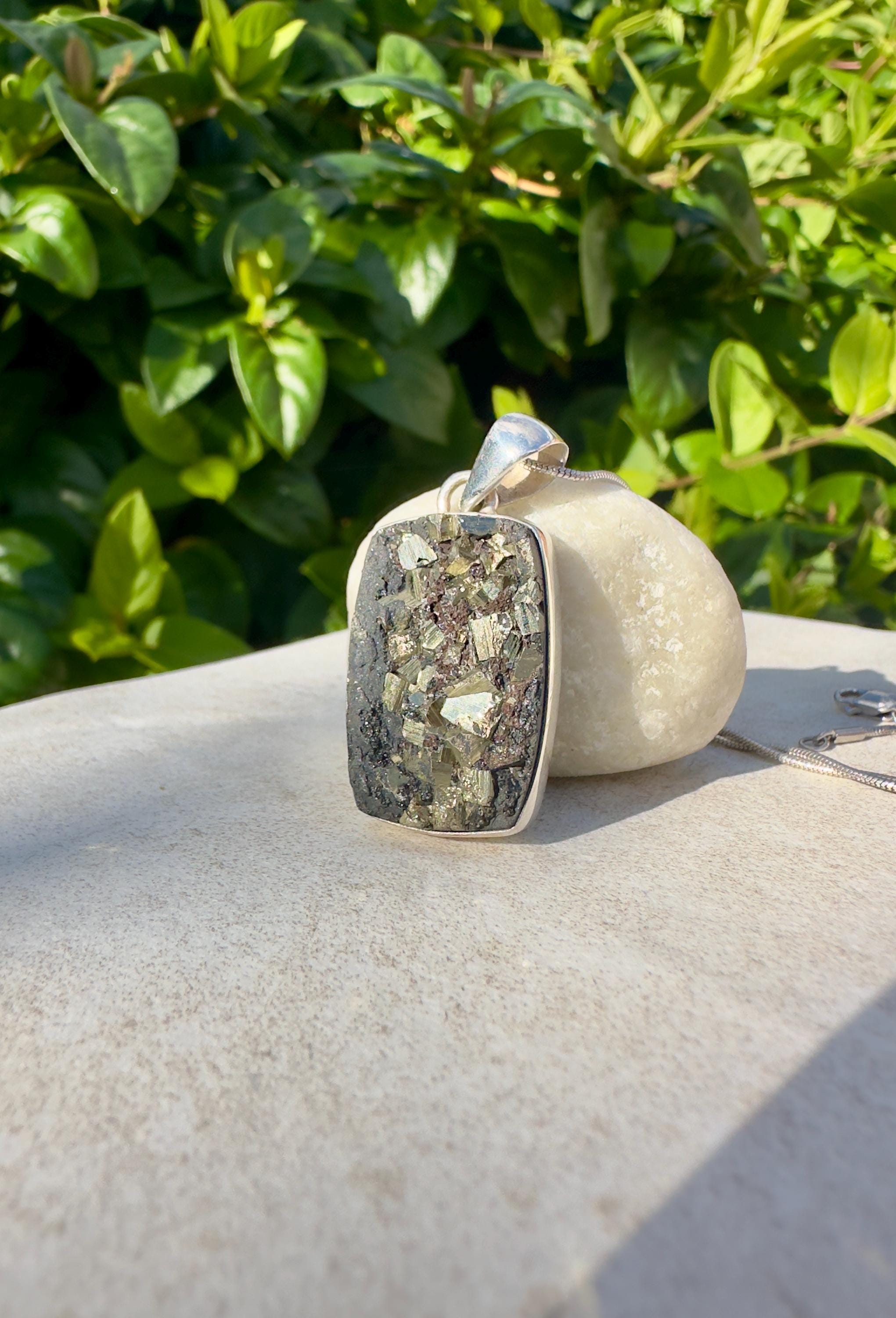 Pyrite Drusy/Druzy Silver Pendant