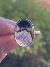 Blue John Silver Oval Ring 18mm x 13mm