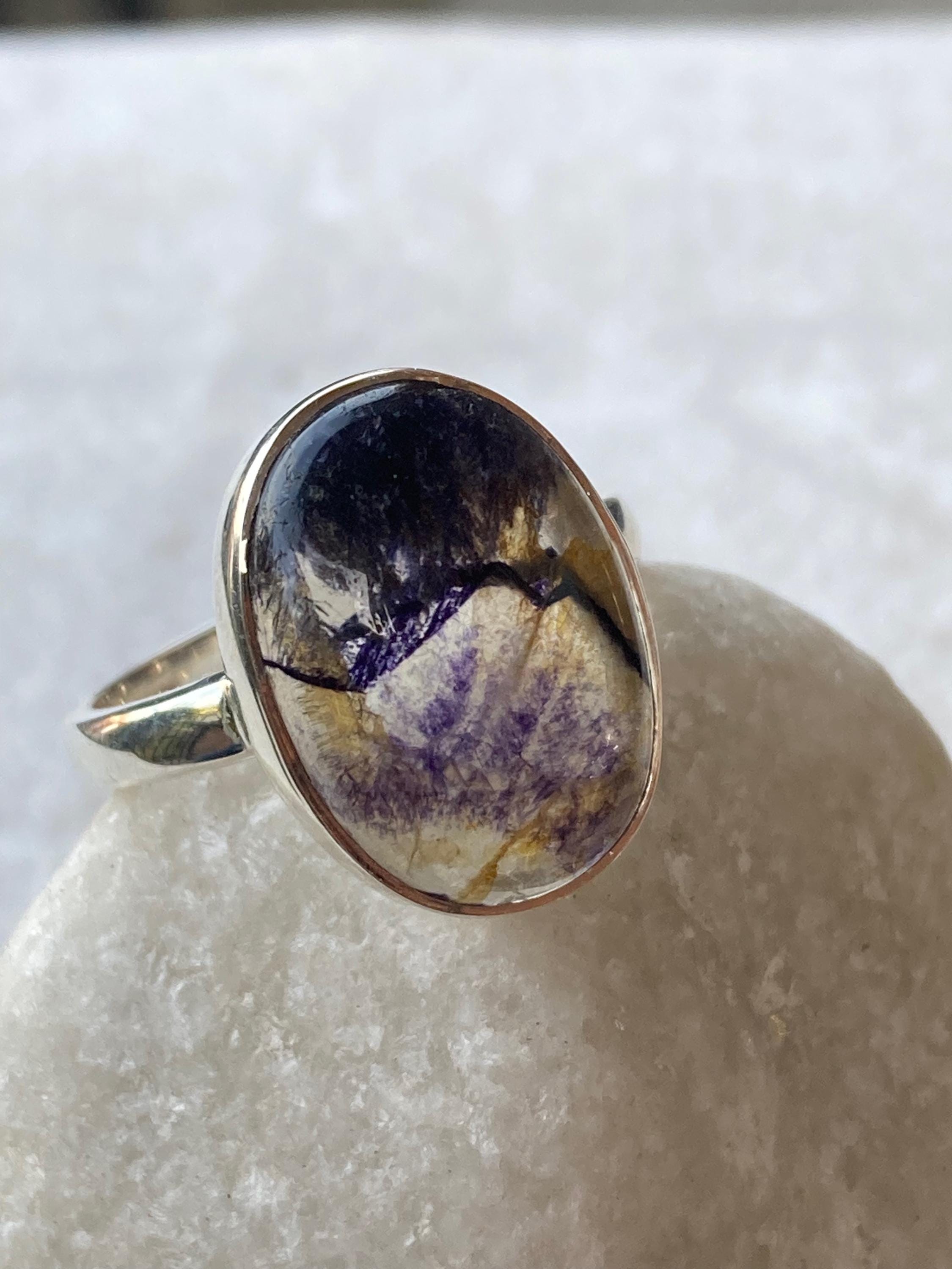 Blue John Silver Oval Ring 18mm x 13mm