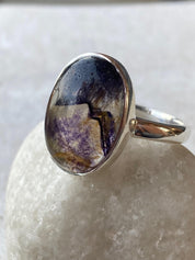 Blue John Silver Oval Ring 18mm x 13mm