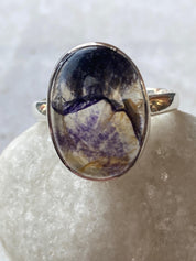 Blue John Silver Oval Ring 18mm x 13mm