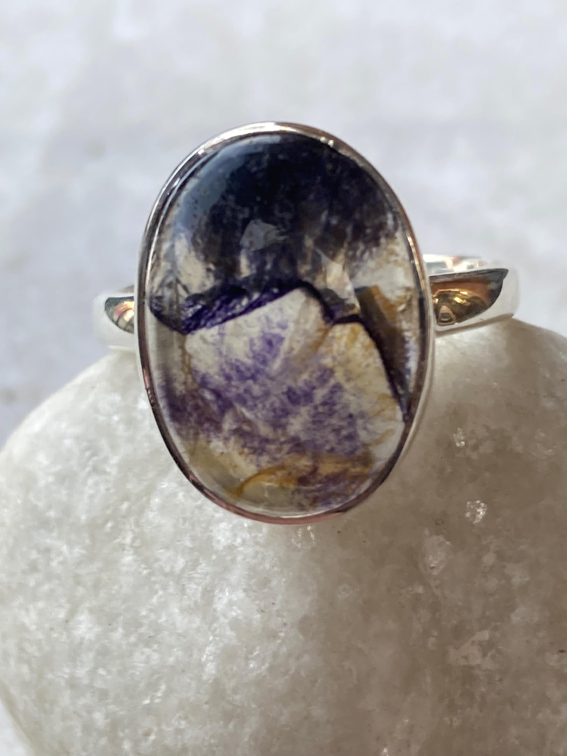 Blue John Silver Oval Ring 18mm x 13mm