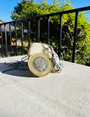 Meteorite Campo Del Cielo Pendant, 20mm x 11mm Sterling Silver, Handmade UK gift