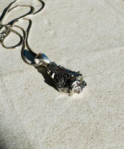 Meteorite Campo Del Cielo Pendant, 20mm x 11mm Sterling Silver, Handmade UK gift