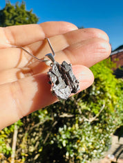 Meteorite Campo Del Cielo Pendant, 16mm 11mm Sterling Silver, Handmade UK gift