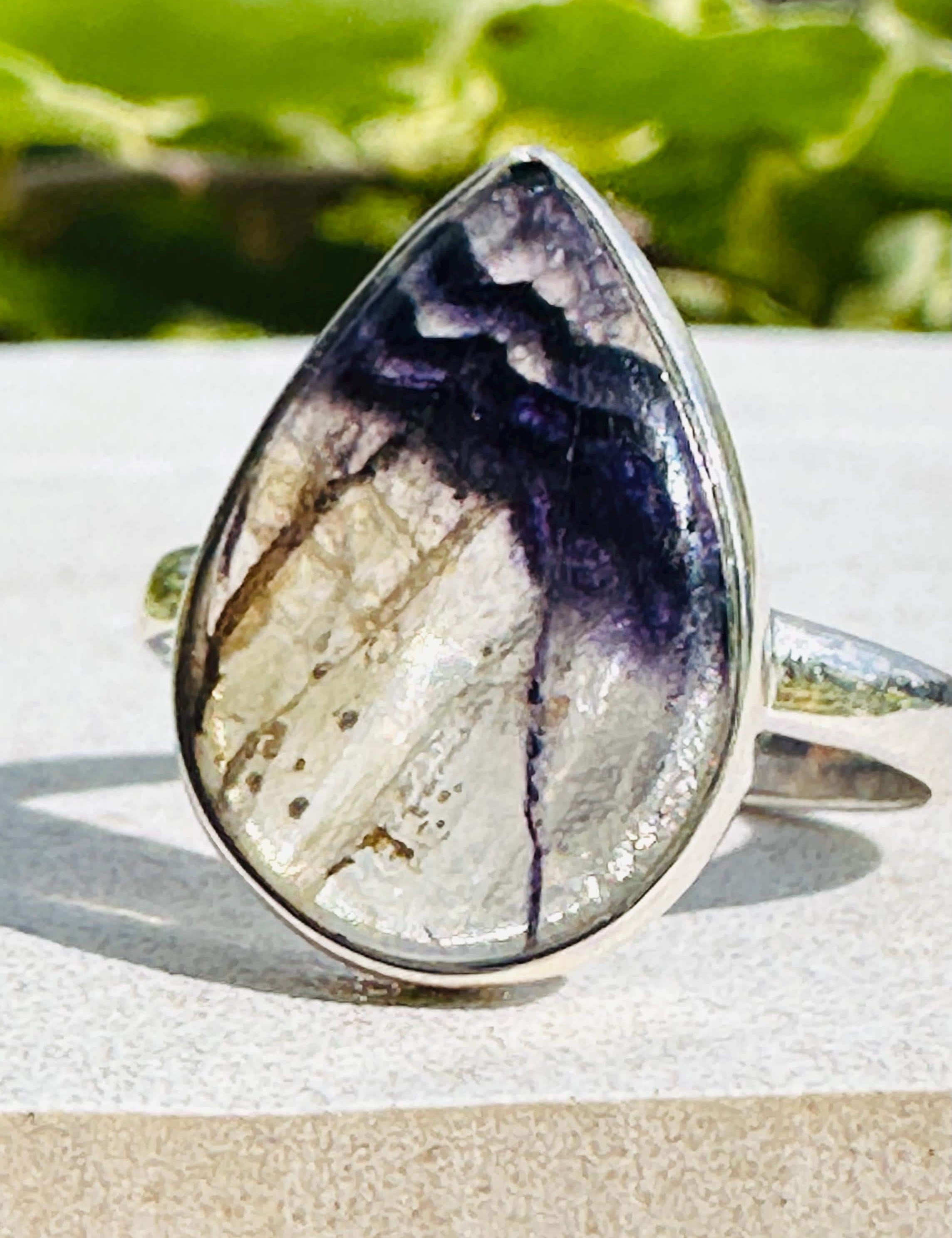 Blue John Silver Ring - Extremely Rare