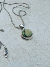 Sterling (Monarch) Opal Pendant, Round 12mm Diameter Sterling Silver, Handmade UK gift