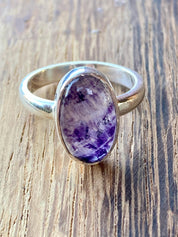 Blue John Silver Oval Ring 15 mm x 10 mm