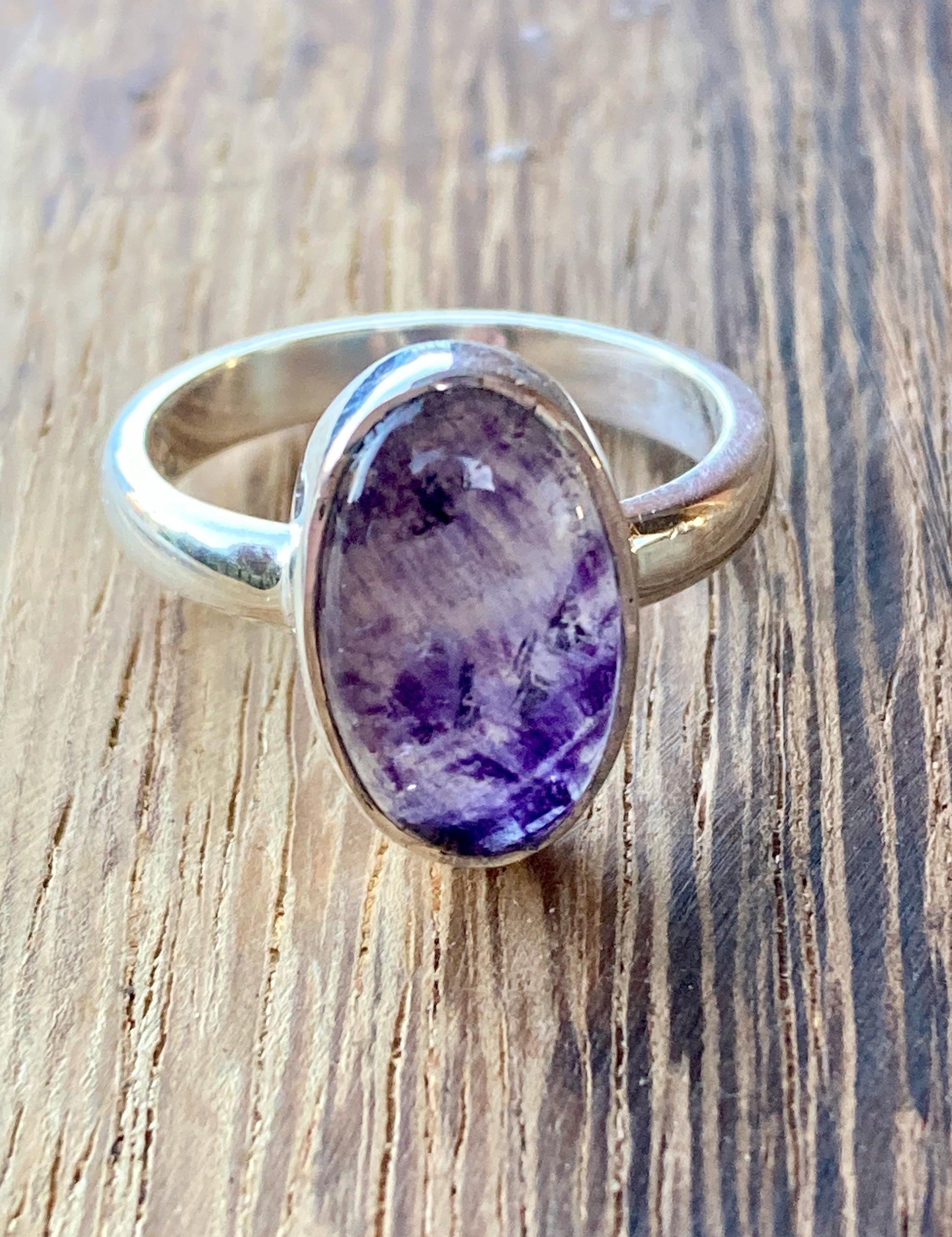 Blue John Silver Oval Ring 15 mm x 10 mm