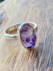 Blue John Silver Oval Ring 15 mm x 10 mm