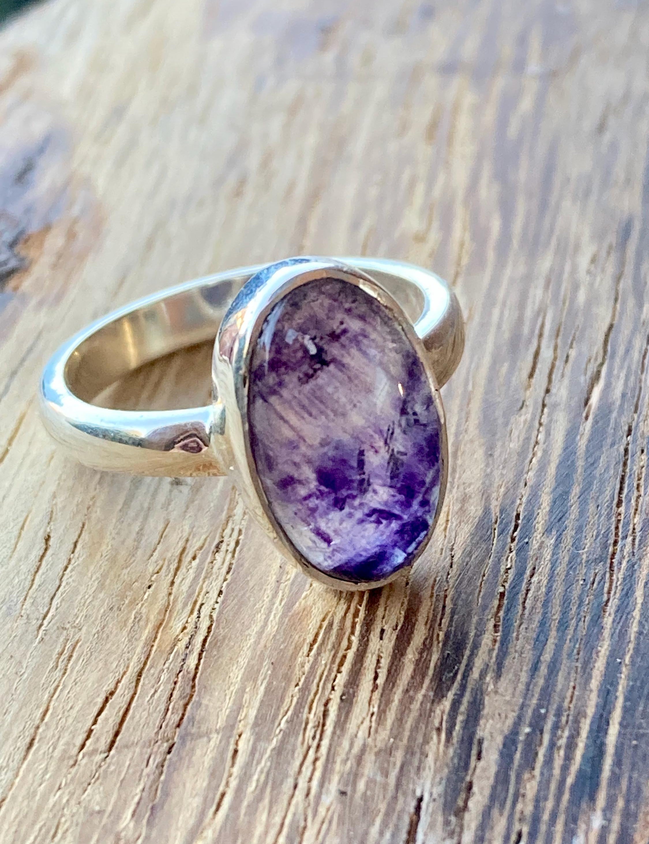 Blue John Silver Oval Ring 15 mm x 10 mm