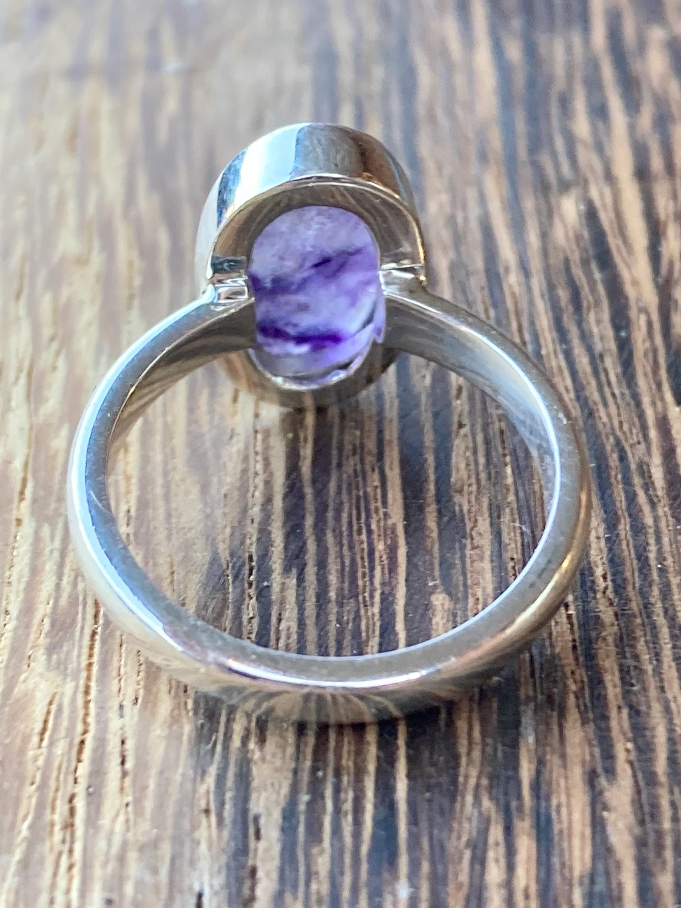 Blue John Silver Oval Ring 15 mm x 10 mm