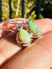 Sterling Opal Monarch Earrings, Teardrop Sterling Silver, Handmade